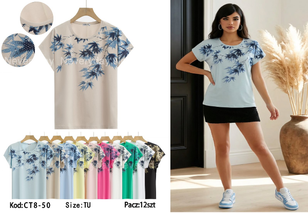 Bluzki damskie Roz Standard, Mix Kolor Paczka 12 szt 1